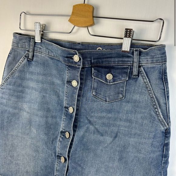 Gap 1969 Denim Pencil Skirt Blue Knee Length Pockets Women's Size 29 - Picture 3 of 7
